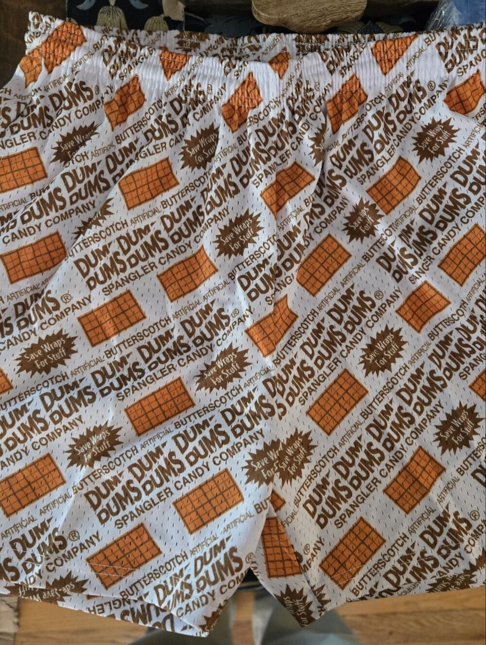 Dum Dums Butterscotch Print Shorts - White & Orange Xl